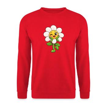 Zwinkernder Daisy-Sonnenstrahl - Unisex Pullover - Rot - Vorne - Alina (178cm) & Michal (187cm)