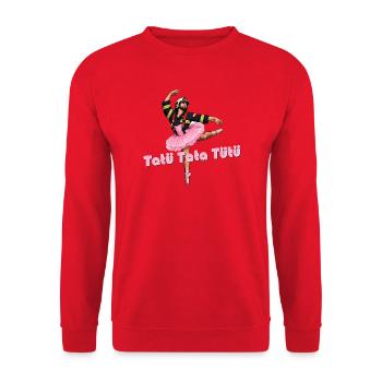 Lustiger Feuerwehrmann im Ballett-Tütü Österreich - Unisex Pullover - Rot - Vorne - Alina (178cm) & Michal (187cm)