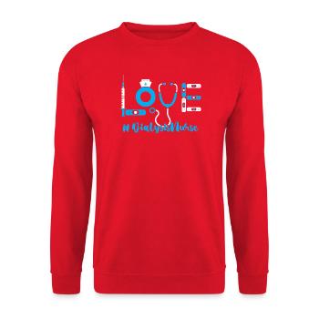 Dialyse Krankenschwester - Unisex Pullover - Rot - Vorne - Alina (178cm) & Michal (187cm)