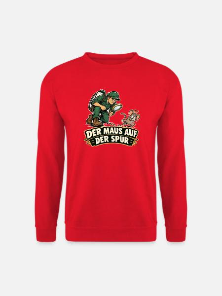 Der Maus auf der Spur - Unisex Pullover - Rot