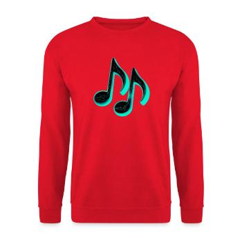 futuristische musiknoten - Unisex Pullover - Rot - Vorne - Alina (178cm) & Michal (187cm)