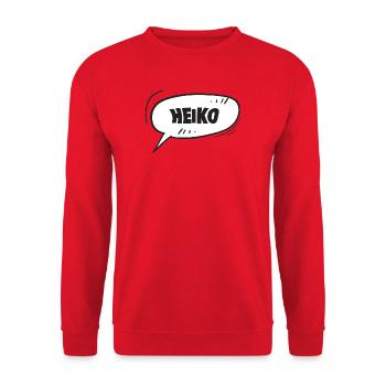 Heiko als Vorname - Unisex Pullover - Rot - Vorne - Alina (178cm) & Michal (187cm)