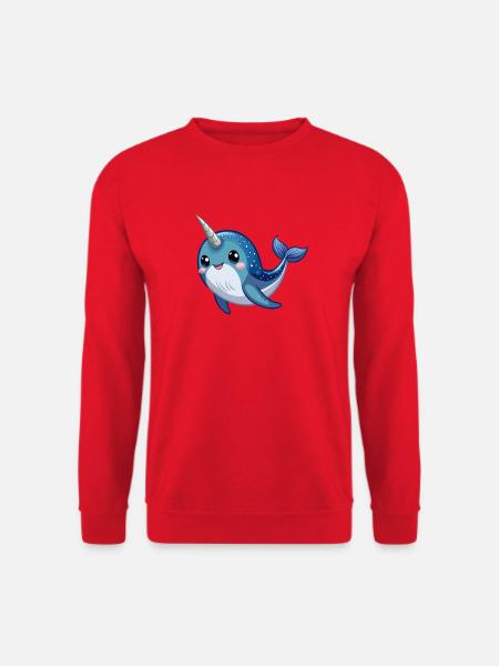 Niedliche Baby-Narwale - Unisex Pullover - Rot