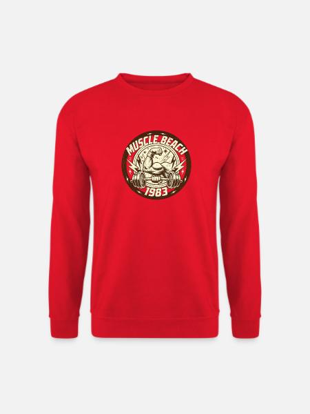 1983 Muscle Beach - Oldschool Gym Badge - Unisex Pullover - Rot
