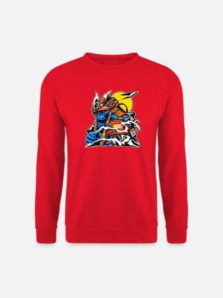 Gorilla im Neon-Mech-Anzug - Unisex Pullover - Rot