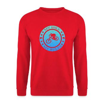 Mein Bike Meine Regeln - Unisex Pullover - Rot - Vorne - Alina (178cm) & Michal (187cm)