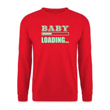 Baby Loading Grafik - Unisex Pullover - Rot - Vorne - Alina (178cm) & Michal (187cm)