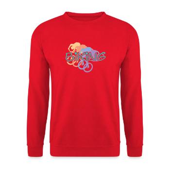 Biking Graffiti Farbexplosion - Unisex Pullover - Rot - Vorne - Alina (178cm) & Michal (187cm)