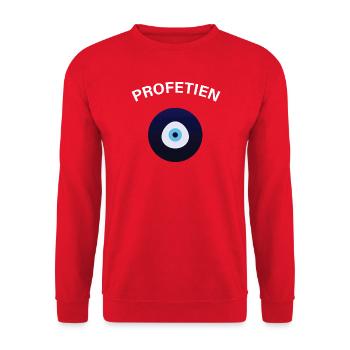 hvid_tekst - Unisex Pullover - Rot - Vorne - Alina (178cm) & Michal (187cm)
