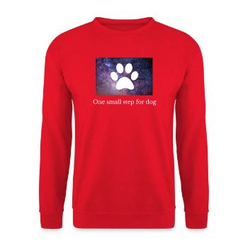 Tierpfoten Galaxie Druck Hund lustig Geschenkidee  - Unisex Pullover - Rot - Vorne - Alina (178cm) & Michal (187cm)