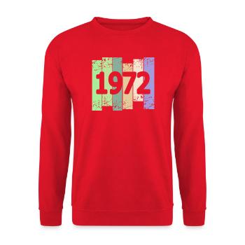 Artwork 1972 - Unisex Pullover - Rot - Vorne - Alina (178cm) & Michal (187cm)