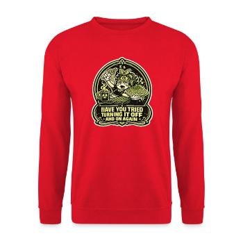 Have You Tried Turning It Off And On Again - Unisex Pullover - Rot - Vorne - Alina (178cm) & Michal (187cm)