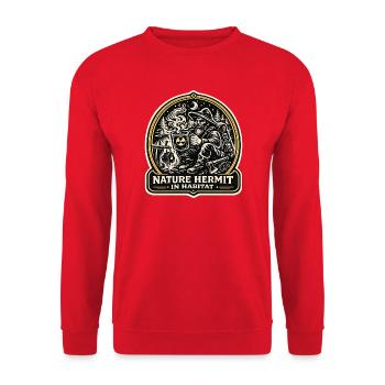 Nature Hermit In Habitat Introvert Design - Unisex Pullover - Rot - Vorne - Alina (178cm) & Michal (187cm)