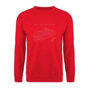 Heimathügel Weinberg Steillage Line-Art Shirt - Unisex Pullover - Rot - Vorne - Alina (178cm) & Michal (187cm)