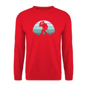 Bigfoot-Schweißer – Schweißer und Metallarbeiter Sasquatch - Unisex Pullover - Rot - Vorne - Alina (178cm) & Michal (187cm)