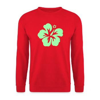 Mint Hibiskus Silhouette - Unisex Pullover - Rot - Vorne - Alina (178cm) & Michal (187cm)