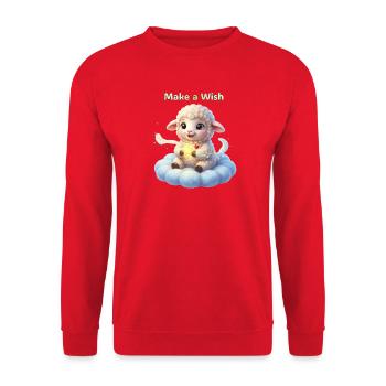 Make a wish with Lammy - Unisex Pullover - Rot - Vorne - Alina (178cm) & Michal (187cm)