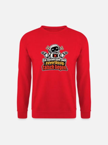 Ein System - Zuverlässig falsch - Unisex Pullover - Rot