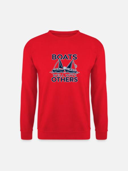 Boote gut mit anderen | Zeilen & Humor - Unisex Pullover - Rot