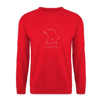 Dahoam Baden Württemberg Heimat Line Art Shirt - Unisex Pullover - Rot - Vorne - Alina (178cm) & Michal (187cm)