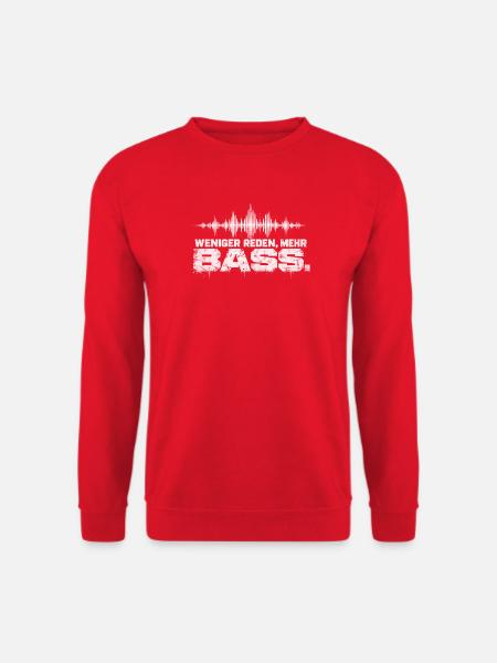 Weniger Reden Mehr Bass Techno Festival Shirt - Unisex Pullover - Rot