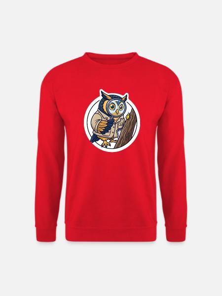 Entomologe Eule Lupe T-Shirt - Unisex Pullover - Rot