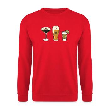 Cocktail Bier Shot - Unisex Pullover - Rot - Vorne - Alina (178cm) & Michal (187cm)