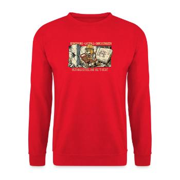 Statiker Spruch T-Shirt Bewehrung Bauingenieur - Unisex Pullover - Rot - Vorne - Alina (178cm) & Michal (187cm)
