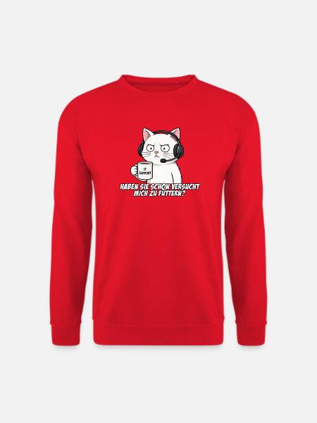 IT Support Katze mit Kaffee - Unisex Pullover - Rot
