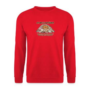 Katzenchaos beim Aufräumen - Unisex Pullover - Rot - Vorne - Alina (178cm) & Michal (187cm)
