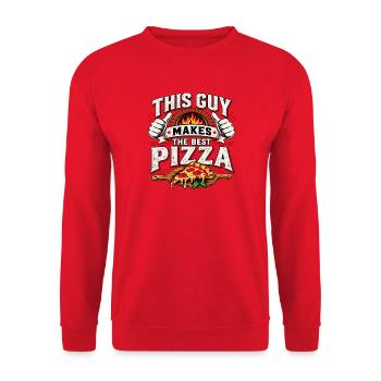 Dieser Typ macht die beste Pizza - Unisex Pullover - Rot - Vorne - Alina (178cm) & Michal (187cm)