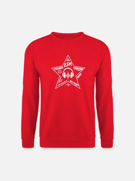 Star EDM Kopfhörer Grafik - Unisex Pullover - Rot