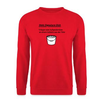 Signature Dish - Unisex Pullover - Rot - Vorne - Alina (178cm) & Michal (187cm)