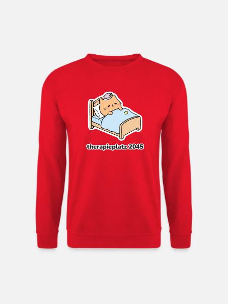 therapieplatz 2045 – Katze im Bett - Unisex Pullover - Rot