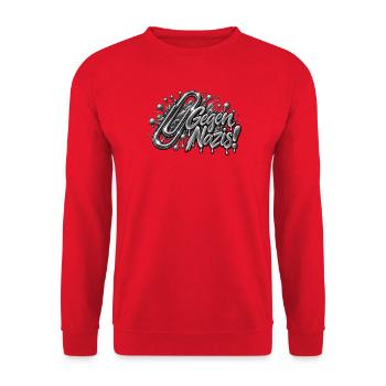 Briefklammer - Gegen Nazis - Büroklammer - Unisex Pullover - Rot - Vorne - Alina (178cm) & Michal (187cm)