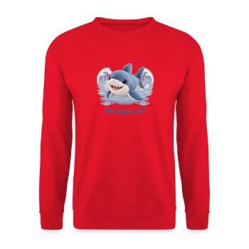 Der weiche Hai - Unisex Pullover - Rot - Vorne - Alina (178cm) & Michal (187cm)