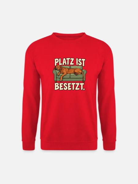 Ridgeback auf dem Sofa – Platz ist besetzt - Unisex Pullover - Rot