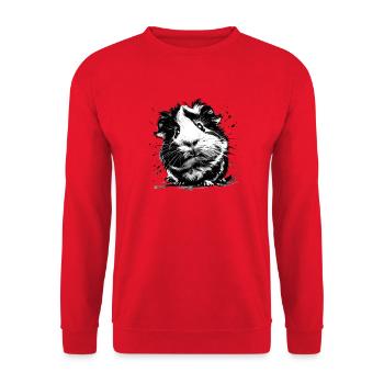 Meerschweinchen-Porträt - Unisex Pullover - Rot - Vorne - Alina (178cm) & Michal (187cm)