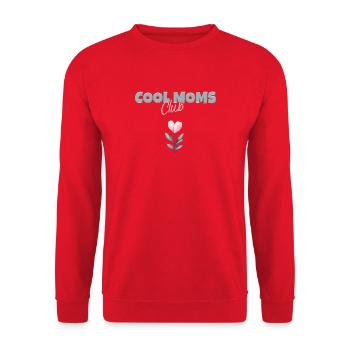 Cool Moms Club Muttertag Mama Herz Blume Geschenk - Unisex Pullover - Rot - Vorne - Alina (178cm) & Michal (187cm)