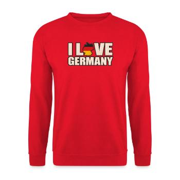 Ich liebe Deutschland - Unisex Pullover - Rot - Vorne - Alina (178cm) & Michal (187cm)