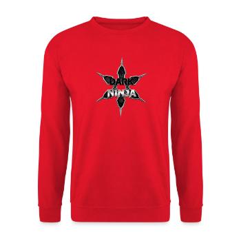 Dunkler Ninja Emblem Sternlogo - Unisex Pullover - Rot - Vorne - Alina (178cm) & Michal (187cm)