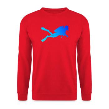Apnoetauchen Geschenkidee für Unterwasserabenteuer - Unisex Pullover - Rot - Vorne - Alina (178cm) & Michal (187cm)