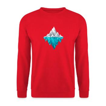 Eisiger Geometrie-Diamant - Unisex Pullover - Rot - Vorne - Alina (178cm) & Michal (187cm)