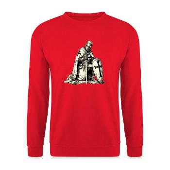 Kreuzritter im Stahlgewand - Unisex Pullover - Rot - Vorne - Alina (178cm) & Michal (187cm)