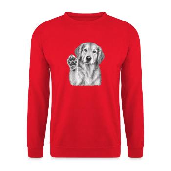 Golden Retriver Hundeporträt - Unisex Pullover - Rot - Vorne - Alina (178cm) & Michal (187cm)