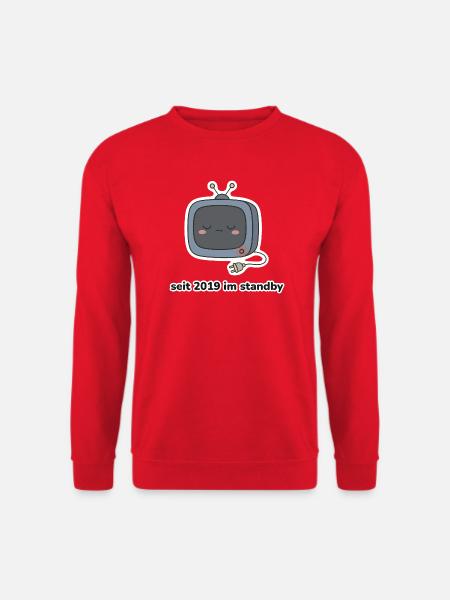 seit 2019 im standby – Fernseher Meme - Unisex Pullover - Rot