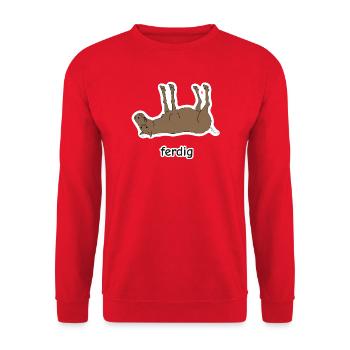 ferdig – ferd Meme - Unisex Pullover - Rot - Vorne - Alina (178cm) & Michal (187cm)