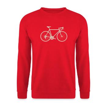 Rennrad pur – Filigranes Fahrrad in Cremeweiß - Unisex Pullover - Rot - Vorne - Alina (178cm) & Michal (187cm)