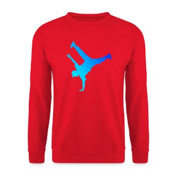 Geschenkidee für den Hip-Hop-Tänzer mit Breakdance - Unisex Pullover - Rot - Vorne - Alina (178cm) & Michal (187cm)