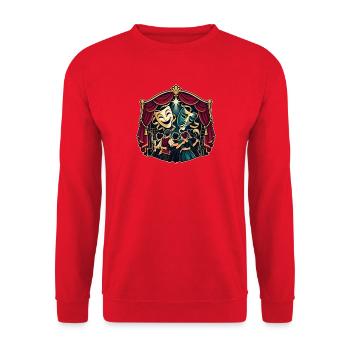 Theaterensemble – Gemeinsam im Rampenlicht - Unisex Pullover - Rot - Vorne - Alina (178cm) & Michal (187cm)